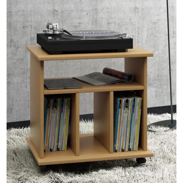 Regál na gramofónové platne Rental šírka 60cm buk