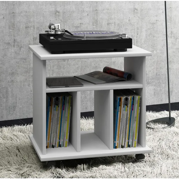 Regál na gramofónové platne Rental šírka 60cm biela
