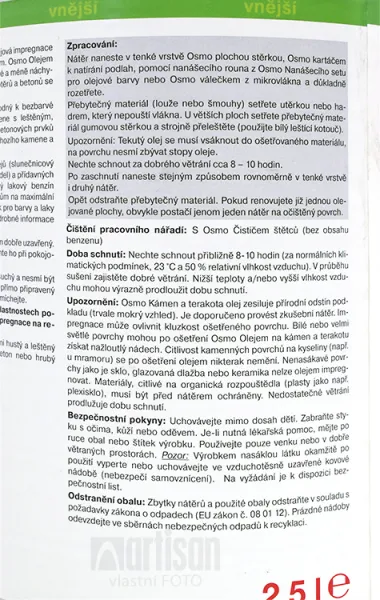 OSMO Olej na kameň a terakotu 0,75 l 620 - bezfarebný