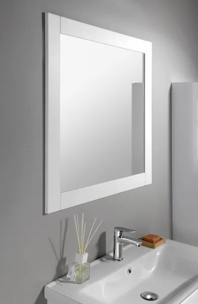 AQUALINE - FAVOLO zrkadlo v ráme 80x80cm, biela mat FV080