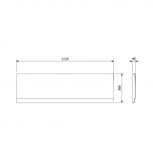 POLYSAN - DEEP PLAIN panel čelný, ľavý, 110x36cm 83648