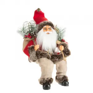 ArtFir Vianočná dekorácia SANTA CLAUS 79D | červená/béžová 27 x 16 x 40 cm