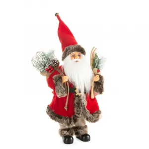 ArtFir Vianočná dekorácia SANTA CLAUS 79C | červená/béžová 27 x 12 x 40 cm