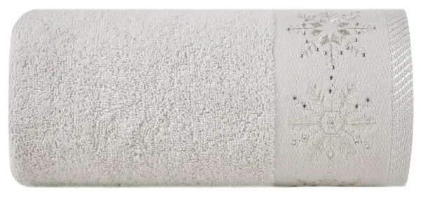 ArtFir Vianočná osuška JOY 03 | strieborná 70 x 140 cm