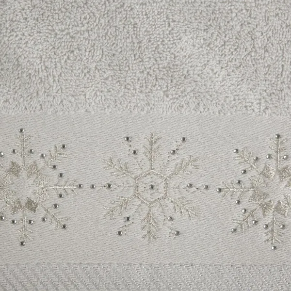 ArtFir Vianočná osuška JOY 03 | strieborná 70 x 140 cm