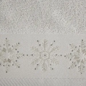 ArtFir Vianočná osuška JOY 03 | strieborná 70 x 140 cm