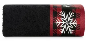 ArtFir Vianočná osuška RUDOLF 02 | čierna 70 x 140 cm