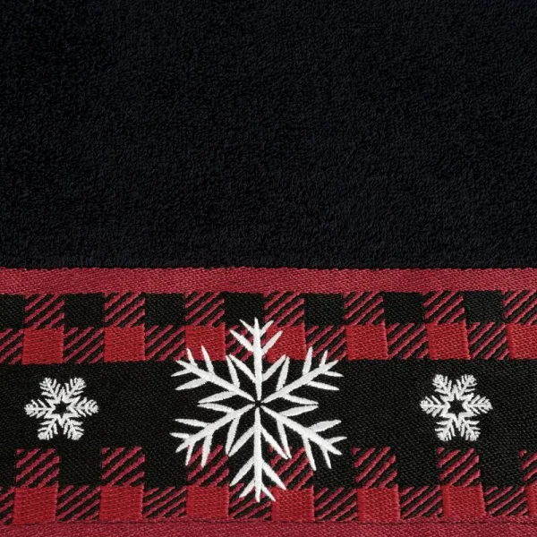 ArtFir Vianočná osuška RUDOLF 02 | čierna 70 x 140 cm