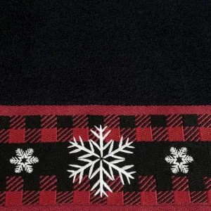 ArtFir Vianočná osuška RUDOLF 02 | čierna 70 x 140 cm