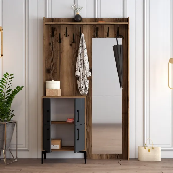Predsieňová stena Berlin BC - Walnut, Anthracite