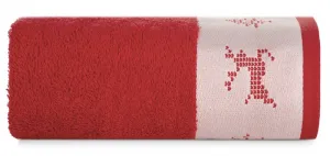 ArtFir Vianočná osuška NOEL 02 | červená 70 x 140 cm