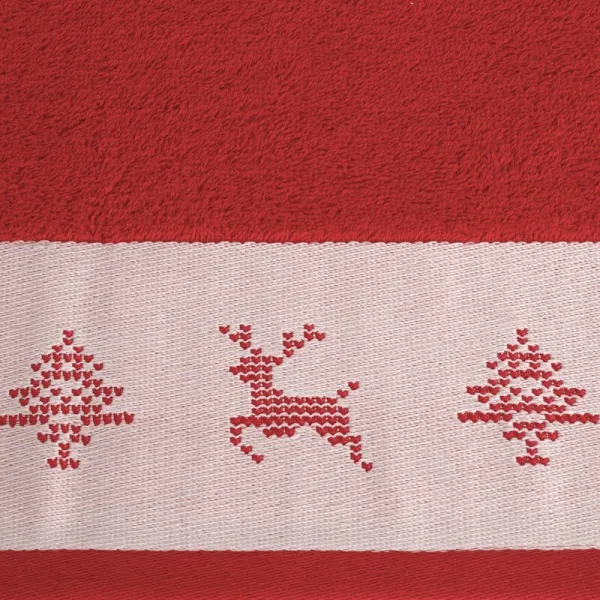 ArtFir Vianočná osuška NOEL 02 | červená 70 x 140 cm