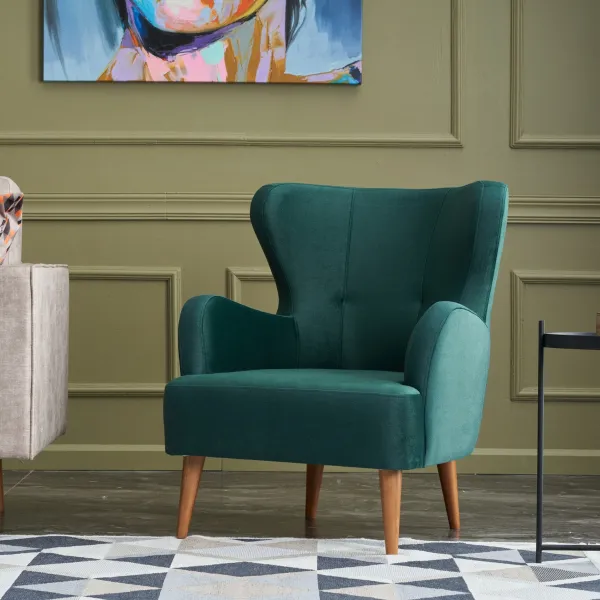 Kreslo ušiak Karina - Petrol Green