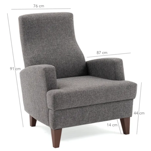 Kreslo ušiak Kana Bergere - Dark Grey