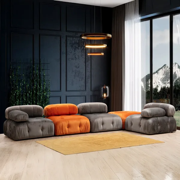 Taburet Bubble Pouffe Orange