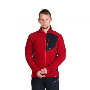 Pánska zateplená turistická mikina so zipsom NORTHFINDER LUDOVICO-307darkred