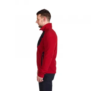 Pánska zateplená turistická mikina so zipsom NORTHFINDER LUDOVICO-307darkred