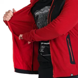 Pánska zateplená turistická mikina so zipsom NORTHFINDER LUDOVICO-307darkred