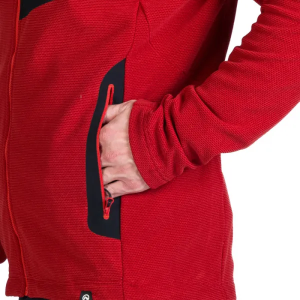 Pánska zateplená turistická mikina so zipsom NORTHFINDER LUDOVICO-307darkred
