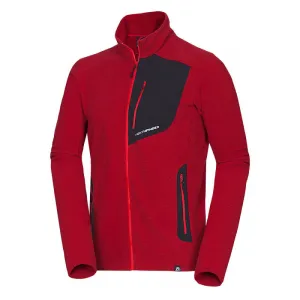 Pánska zateplená turistická mikina so zipsom NORTHFINDER LUDOVICO-307darkred