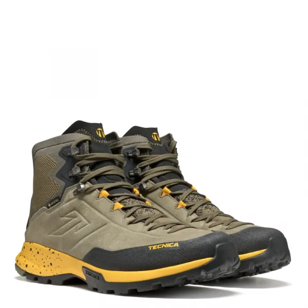 Pánska členková turistická celokožená obuv TECNICA Forge Hike MID GTX Ms, dark olive yellow
