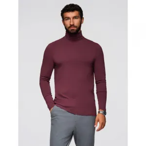 Pánske tričko s dlhým rukávom OMBRE Longsleeve OM-LSCL-0130 V-6 burgundy