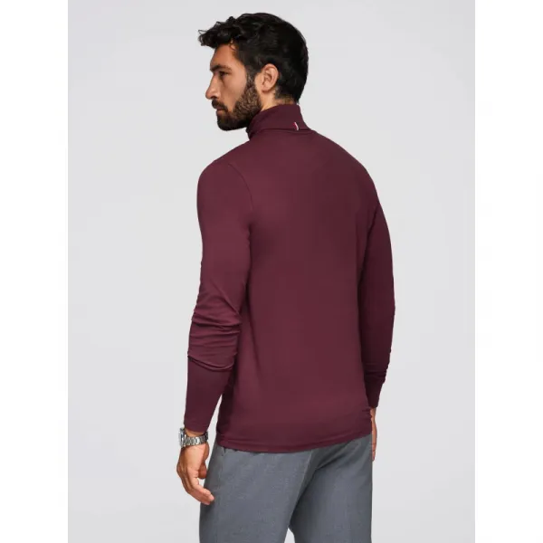 Pánske tričko s dlhým rukávom OMBRE Longsleeve OM-LSCL-0130 V-6 burgundy
