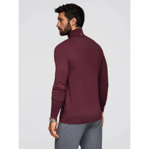 Pánske tričko s dlhým rukávom OMBRE Longsleeve OM-LSCL-0130 V-6 burgundy