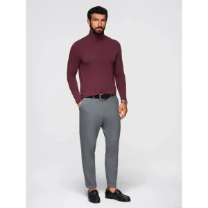 Pánske tričko s dlhým rukávom OMBRE Longsleeve OM-LSCL-0130 V-6 burgundy