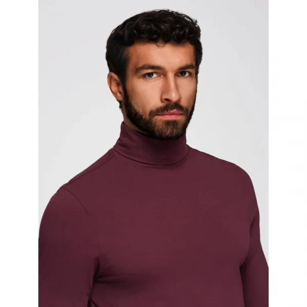 Pánske tričko s dlhým rukávom OMBRE Longsleeve OM-LSCL-0130 V-6 burgundy