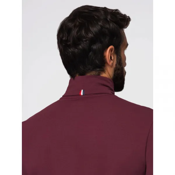 Pánske tričko s dlhým rukávom OMBRE Longsleeve OM-LSCL-0130 V-6 burgundy
