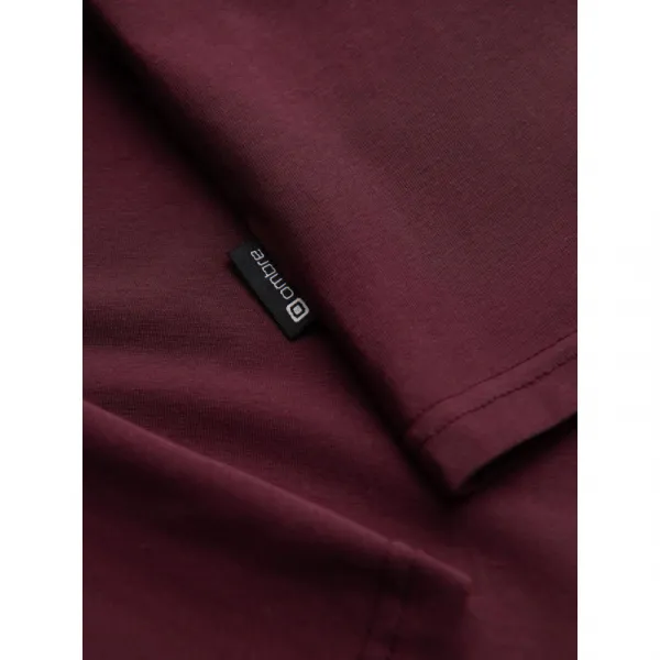 Pánske tričko s dlhým rukávom OMBRE Longsleeve OM-LSCL-0130 V-6 burgundy