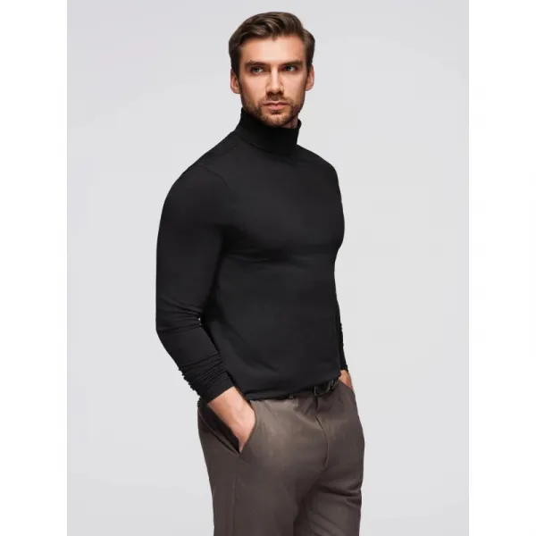 Pánske tričko s dlhým rukávom OMBRE Longsleeve OM-LSCL-0130 V-1 black
