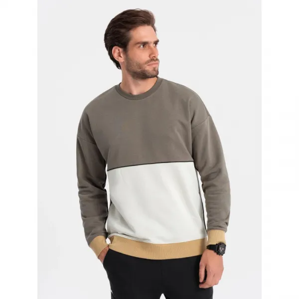 Pánsky sveter OMBRE Sweatshirt B1673 V-7 dark brown