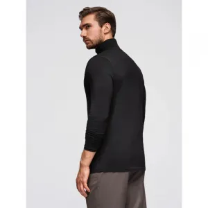 Pánske tričko s dlhým rukávom OMBRE Longsleeve OM-LSCL-0130 V-1 black