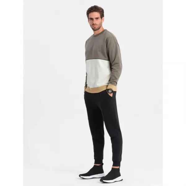 Pánsky sveter OMBRE Sweatshirt B1673 V-7 dark brown
