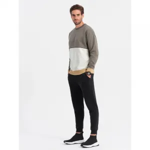 Pánsky sveter OMBRE Sweatshirt B1673 V-7 dark brown