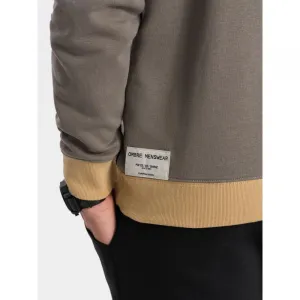 Pánsky sveter OMBRE Sweatshirt B1673 V-7 dark brown