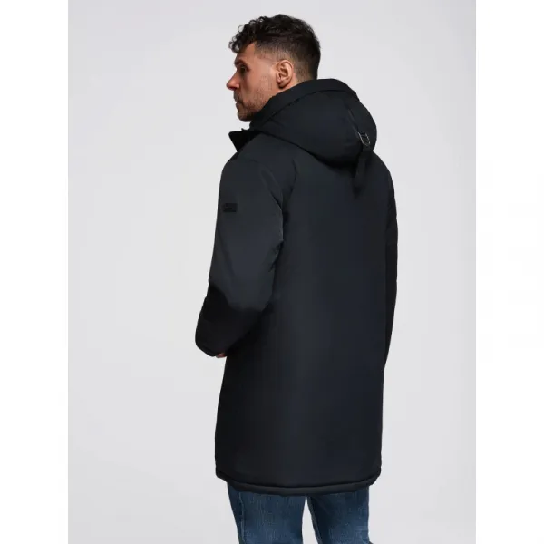Pánska bunda s kapucňou OMBRE Jacket OM-JAPJ-0313 V-6 black