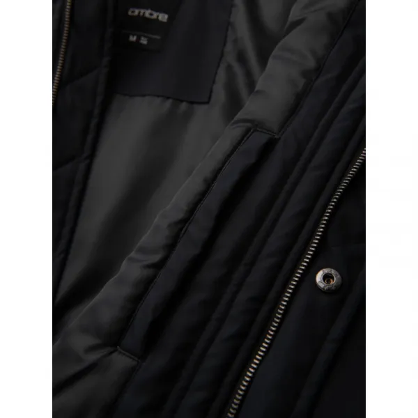 Pánska bunda s kapucňou OMBRE Jacket OM-JAPJ-0313 V-6 black