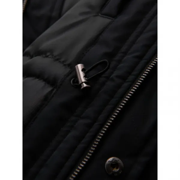 Pánska bunda s kapucňou OMBRE Jacket OM-JAPJ-0313 V-6 black