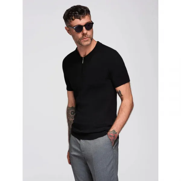 Pánske polo tričko s krátkym rukávom OMBRE T-shirt OM-POSS-0158 V-2 black