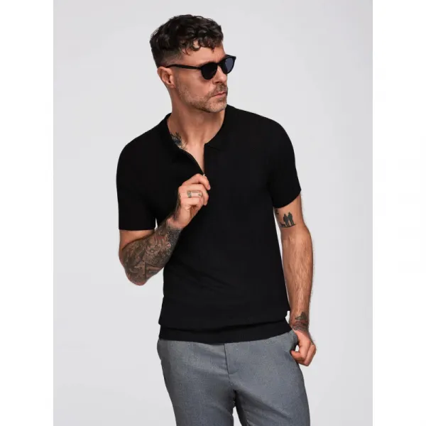 Pánske polo tričko s krátkym rukávom OMBRE T-shirt OM-POSS-0158 V-2 black
