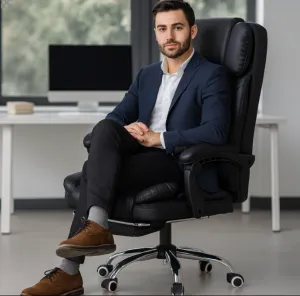 JAKS Kancelárske kreslo čierne eko koža Master