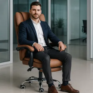 JAKS Kancelárske kreslo hnedé eko koža Master