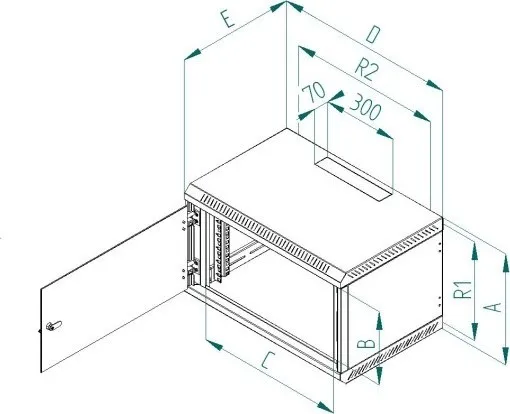 19" jednodielny rack TRITON 9U/400 mm