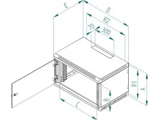 19" jednodielny rack TRITON 9U/400 mm
