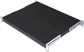 TRITON Regál s perforáciou 19", 1U/450 mm, nosnosť 80 kg, čierny