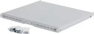 TRITON Regál s perforáciou 19", 1U/550 mm, nosnosť 80 kg, sivý