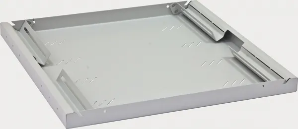 TRITON Regál s perforáciou 19", 1U/450 mm, nosnosť 80 kg, sivý